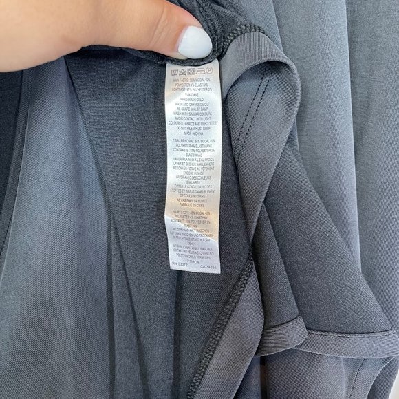 Black & Gray Dual Toned Midi Wrap Long Sleeve Dress L - NEW - Picture 9 of 9